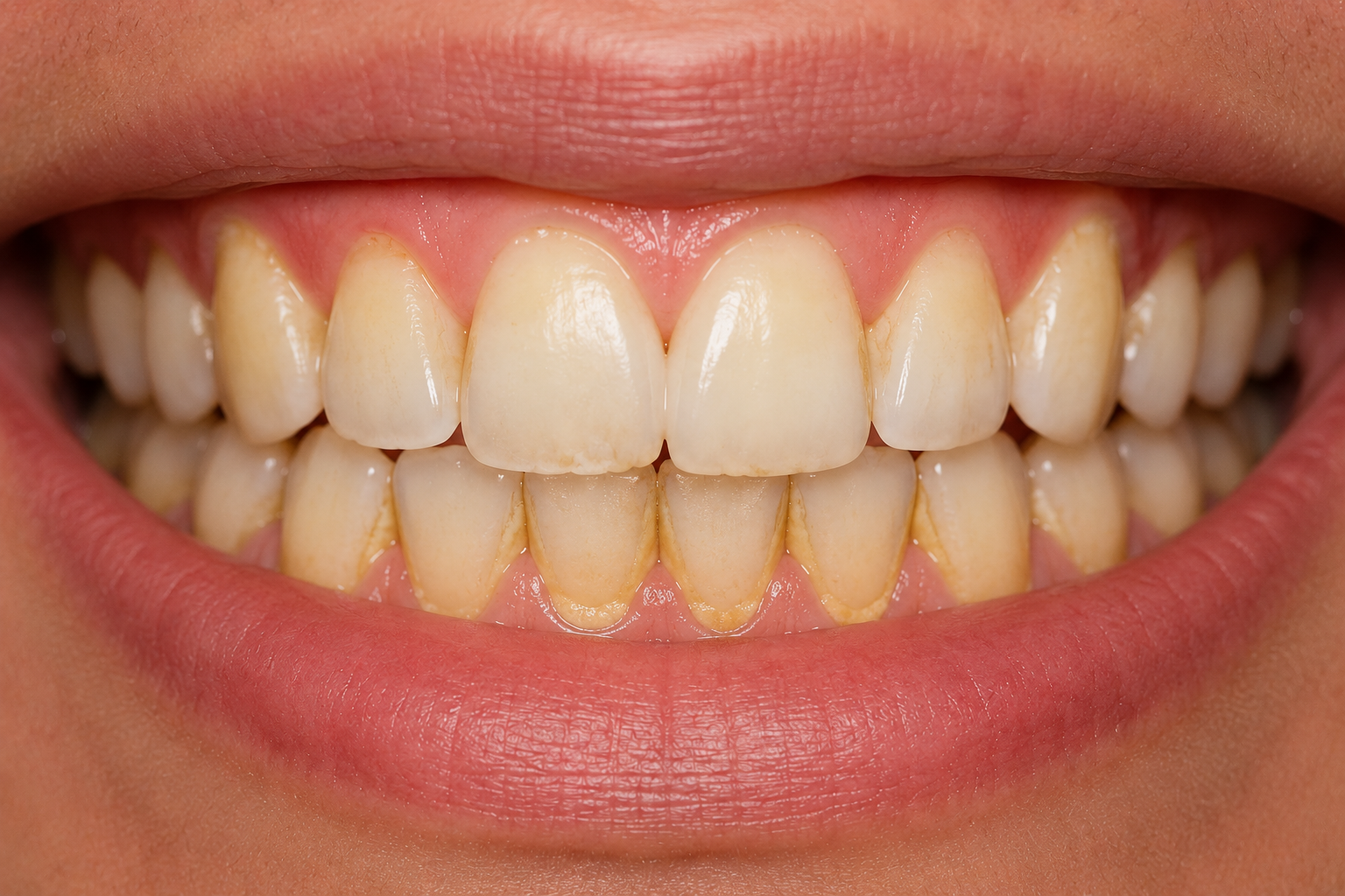 Before professional teeth whitening treatment
