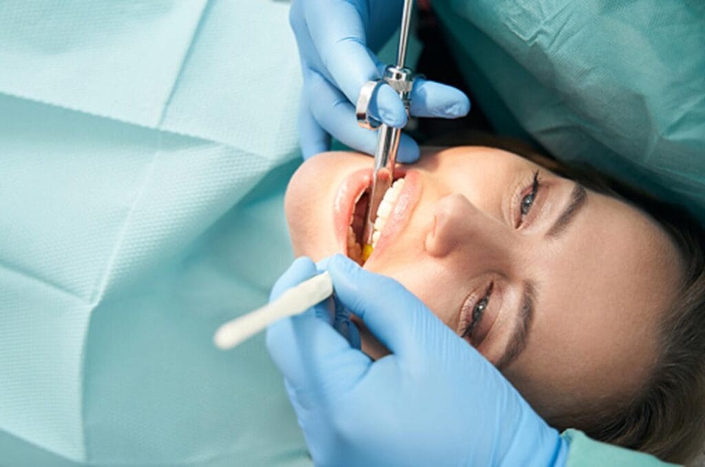 Dental bone grafting procedure before implant surgery