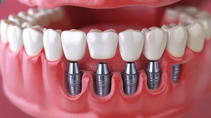 All-on-X implants supporting replacement teeth